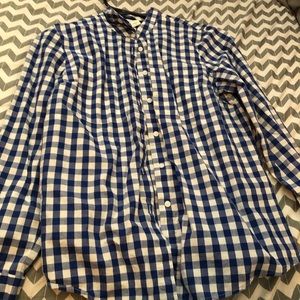 Blue and white plaid shirt
